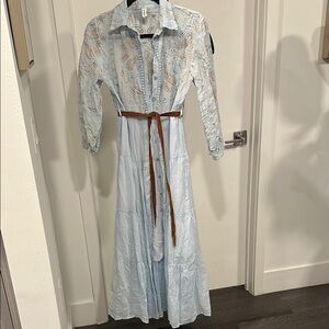 Light Blue Paisley Maxi Dress